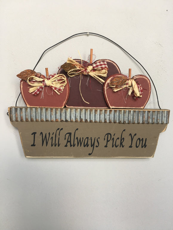 Harvest I Will Always Pick You Apple Wall Hanging