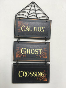 Halloween Caution Ghost Crossing Sign