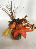 Harvest Display in Small Glass Container