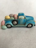 Easter Blue Truck Carrying Eggs Display