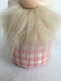 Easter Pink Check Girl Gnome Bunny With Bow