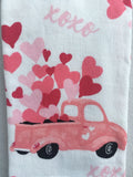 Valentine XOXO Truck Carrying Loads of Love Kitchen Towels