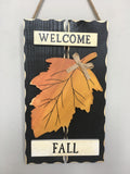 Harvest Wooden Leaf Welcome Fall Wall Hanging