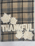 Harvest Plaid Runner with Thankful and Leaves