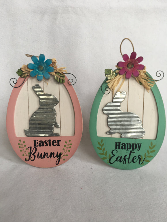 Easter Bunny or Happy Easter Easel Display or Wall Hanging