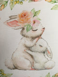 Easter Bunny Mother Holding Baby Pillow