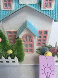 Easter Decorated Light Up Glittered Spring House