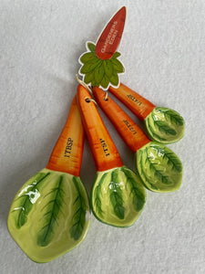 Clearance Easter Carrot 4 Piece Ceramic Measuring Spoon Set