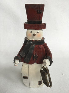 Christmas Rustic Santa, Snowman with Sled or Metal Arms