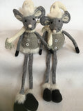 Christmas Plush Sitting Gray and White Boy or Girl Mouse
