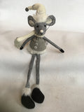 Christmas Plush Sitting Gray and White Boy or Girl Mouse