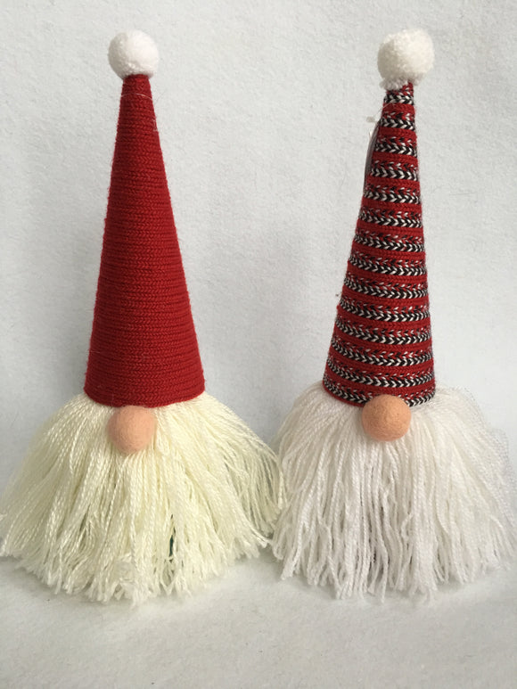 Christmas Large Santa Gnome Face with Red or Striped Hat