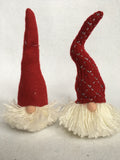 Christmas Small Santa Gnome Face with Red Felt or Knitted Hat
