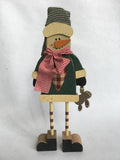 Christmas Wooden Standing Santa Holding Tree or Snowman Holding Gingerbread Cookie