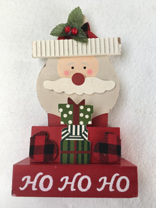 Christmas Snowman or Santa Block Sitter