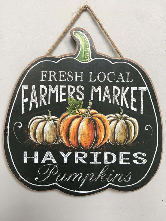 Harvest Local Fresh Farmers Market Hayrides Pumpkins Wall Hanging