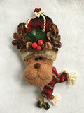 Christmas Snowman or Reindeer Door Hanger With Bells