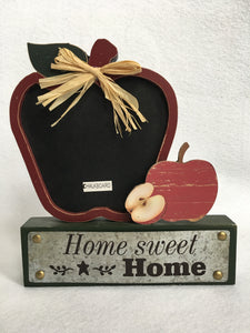 Harvest Home Sweet Home Apple Chalkboard Block Sitter
