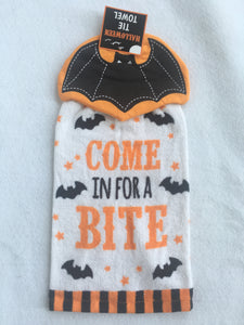 Halloween Come In For A Bite Kitchen Tie Towel
