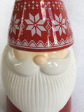 Christmas Argyle Hat Santa Gnome Ceramic Jar