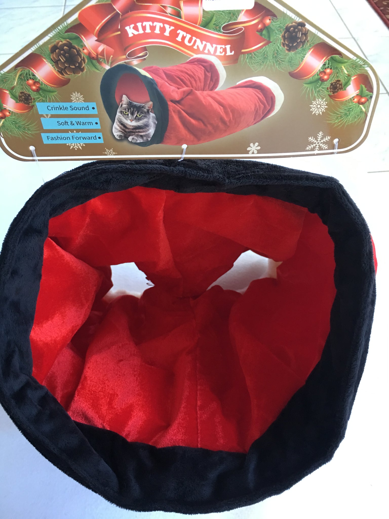 Christmas Elite Pet Santa Suit Pants Crinkle Sound Kitty Tunnel – CrazeAbout