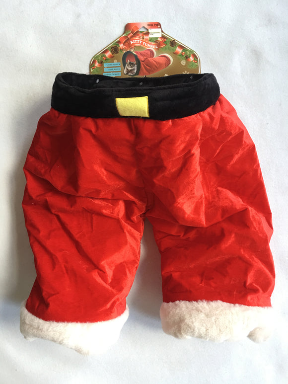 Christmas Elite Pet Santa Suit Pants Crinkle Sound Kitty Tunnel