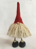 Christmas Standing Santa Gnome with White and Tan Beard