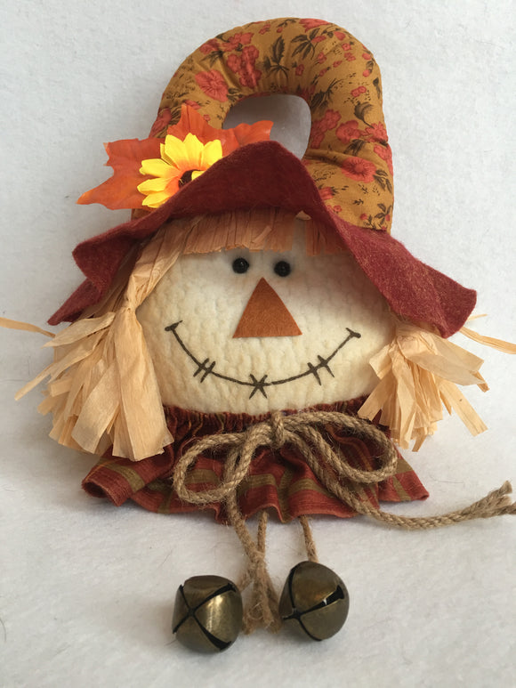 Harvest Girl Scarecrow With Sunflower Door Hanger