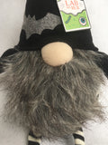 Halloween Black and White Gnome with Bats on Hat