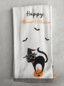 Halloween Happy Meow-O-Ween Kitchen Set of Two Towels