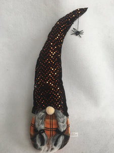Halloween Tall Decorated Gnome With Hanging Spider
