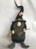 Halloween Giant Witch Gnome With Crescent Moon On Hat