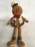 Christmas Sitting Gingerbread Boy or Girl with Long Legs