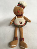 Christmas Sitting Gingerbread Boy or Girl with Long Legs