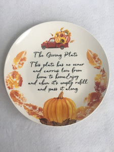 Harvest Blessings Ceramic Giving Plate with Truck