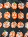 Halloween Pumpkin faces Plush Blanket Throw