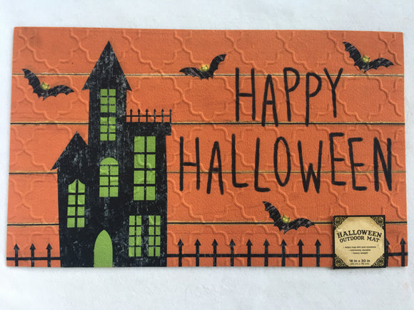 Halloween Haunted House Rubber Mat