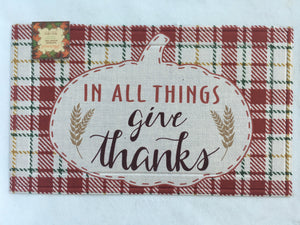 Harvest In All Things Give Thanks Rubber Mat