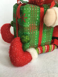 Christmas Sitting Girl Elf Holding Present