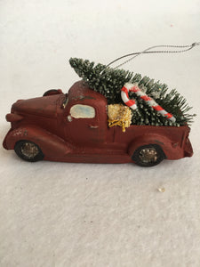 Christmas Truck Carrying Tree Ornament