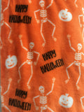 Halloween Dancing Skeletons and Pumpkins Plush Blanket Throw