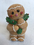 Christmas Gingerbread Boy Holding Candy Cane or Garland