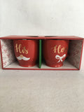 Christmas His and Hers Mustache and Bow Mugs