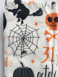 Halloween Spider Skull and Witch Luxe Plush Sherpa Lined Blanket Throw