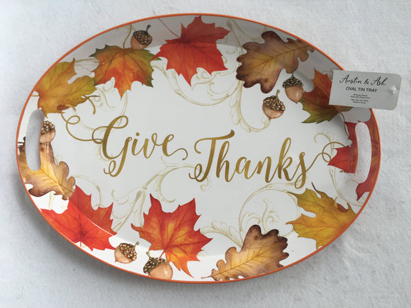 Harvest Extra Large Oval Tin Tray By Austin and Ash