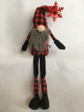 Christmas Red or White and Black Check Santa Gnome With Snowflake