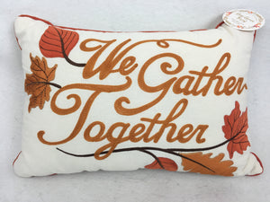 Clearance We Gather Together Embroidered Pillow – CrazeAbout