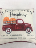 Harvest Indoor or Outdoor Truck Carrying Farm Fresh Pumpkins Pillow