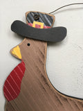 Harvest Wood Turkey With Hat Welcome Wall Hanging