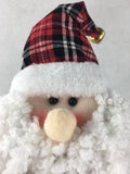 Christmas Standing Bobble Santa with Plaid Hat
